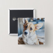 Niedliche Kleintiere | Corgi Head Tilt Button (Vorne & Hinten)