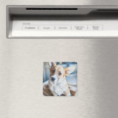Niedliche Kleintiere | Corgi Head Tilt Magnet (In Situ (Geschirrspüler))