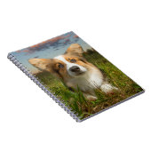 Niedliche Kleintiere | Corgi in Cloudy Yard Notizblock (Rechte Seite)