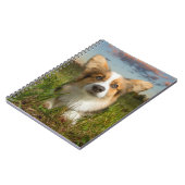 Niedliche Kleintiere | Corgi in Cloudy Yard Notizblock (Linke Seite)