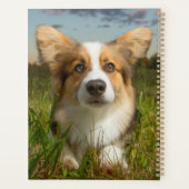 Niedliche Kleintiere | Corgi in Cloudy Yard Planer (Rückseite)
