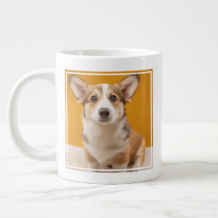 Niedliche Kleintiere Corgi Portrait auf Orange Jumbo-Tasse