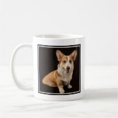 Niedliche Kleintiere | Corgi-Portrait auf Schwarz Kaffeetasse (Links)
