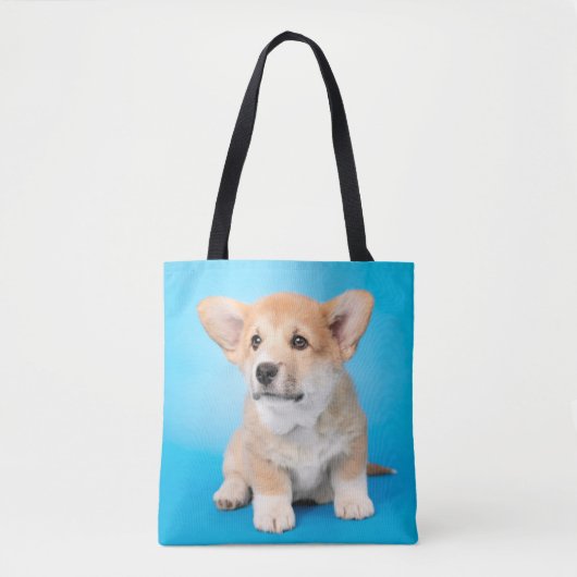 Niedliche Kleintiere | Corgi Puppy auf blau Tasche (Vorderseite)