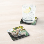 Niedliche Kleintiere | Corgi Puppy auf einer Parkb Getränkeuntersetzer (Rechte Seite)