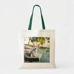 Niedliche Kleintiere   Corgi Puppy auf einer Parkb Tragetasche