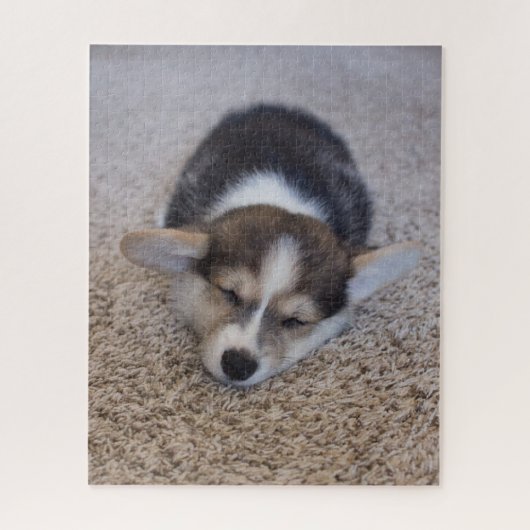 Niedliche Kleintiere | Corgi Puppy auf Shag Rug Puzzle (Vertikal)