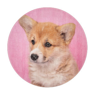 Niedliche Kleintiere Corgi Puppy in Pink Schneidebrett