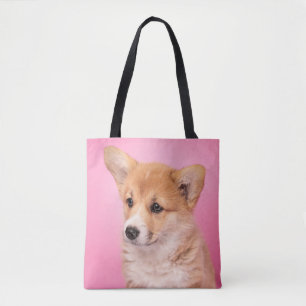 Niedliche Kleintiere   Corgi Puppy in Pink Tasche