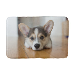 Niedliche Kleintiere   Corgi Puppy Looking Badematte