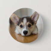 Niedliche Kleintiere | Corgi Puppy Looking Button (Vorderseite)