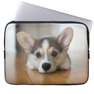 Niedliche Kleintiere Corgi Puppy Looking Laptopschutzhülle