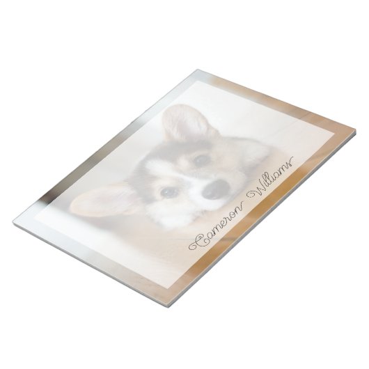 Niedliche Kleintiere | Corgi Puppy Looking Notizblock (angewinkelt)