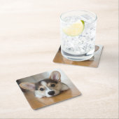 Niedliche Kleintiere | Corgi Puppy Looking Rechteckiger Pappuntersetzer (Vor Ort)