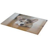 Niedliche Kleintiere | Corgi Puppy Looking Schneidebrett (Ecke)
