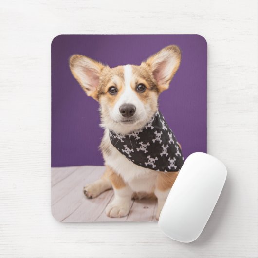 Niedliche Kleintiere | Corgi Puppy Skull Bandana Mousepad (Mit Mouse)