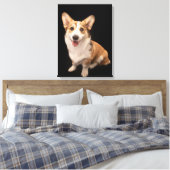 Niedliche Kleintiere | Corgi Puppy Smile Leinwanddruck (Insitu (Schlafzimmer))