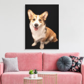 Niedliche Kleintiere | Corgi Puppy Smile Leinwanddruck (Insitu (Wohnzimmer))