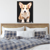 Niedliche Kleintiere | Corgi Puppy Stehend Tal Leinwanddruck (Insitu (Schlafzimmer))