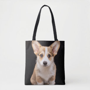 Niedliche Kleintiere Corgi Puppy Stehend Tal Tasche