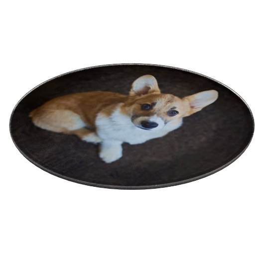 Niedliche Kleintiere | Corgi Sucht nach oben Schneidebrett (Ecke)