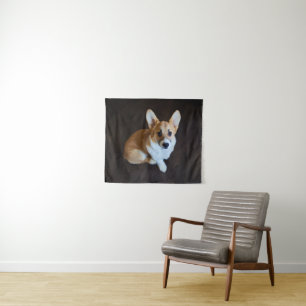 Niedliche Kleintiere Corgi Sucht nach oben Wandteppich