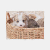 Niedliche Kleintiere | Corgi Tiny Puppy Fleecedecke (Vorderseite (Horizontal))