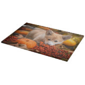 Niedliche Kleintiere | Corgi Welpe im Herbst Schneidebrett (Ecke)