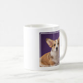 Niedliche Kleintiere | Corgi Welppy auf Lila Kaffeetasse (VorderseiteRechts)