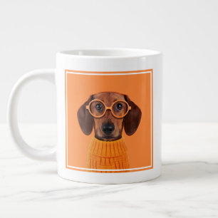 Niedliche Kleintiere   Dackel Orange Sweater Jumbo-Tasse