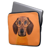 Niedliche Kleintiere | Dackel Orange Sweater Laptopschutzhülle (Vorderseite Links)