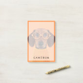 Niedliche Kleintiere | Dackel Orange Sweater Post-it Klebezettel (Auf Schreibtisch)