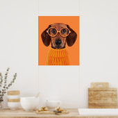 Niedliche Kleintiere | Dackel Orange Sweater Poster (Küche)