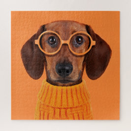 Niedliche Kleintiere | Dackel Orange Sweater Puzzle