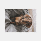 Niedliche Kleintiere | Dackel Schokolade Fleecedecke (Vorderseite (Horizontal))