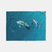 Niedliche Kleintiere | Dolphin-Familie Fleecedecke (Vorderseite (Horizontal))