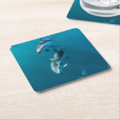 Niedliche Kleintiere | Dolphin-Familie Rechteckiger Pappuntersetzer (angewinkelt)