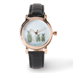 Niedliche Kleintiere   Drei junge Polarbären Armbanduhr