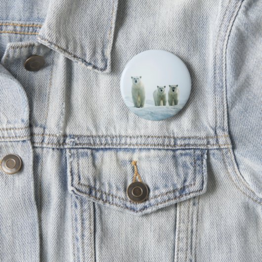 Niedliche Kleintiere | Drei junge Polarbären Button (Beispiel)