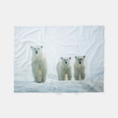Niedliche Kleintiere | Drei junge Polarbären Fleecedecke (Vorderseite (Horizontal))