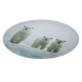 Niedliche Kleintiere | Drei junge Polarbären Schneidebrett (Ecke)