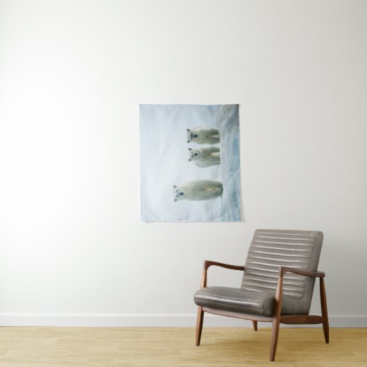 Niedliche Kleintiere | Drei junge Polarbären Wandteppich (Beispiel)