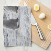 Niedliche Kleintiere | Drei Kaiserpinguin - Chicks Geschirrtuch (Viertel Falte)