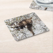 Niedliche Kleintiere | Elchkalb Rechteckiger Pappuntersetzer (angewinkelt)