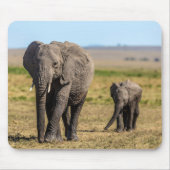 Niedliche Kleintiere | Elephant Mother & Baby Mousepad (Vorne)
