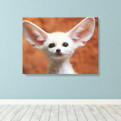 Niedliche Kleintiere | Fennec Fox Pup Leinwanddruck (Insitu (Holzboden))