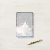 Niedliche Kleintiere | Fluffy B&W Kitten Post-it Klebezettel (Auf Schreibtisch)