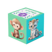 Niedliche Kleintiere Foto Name des Kinderzimmers l Würfel (Rückseite Schrägansicht)