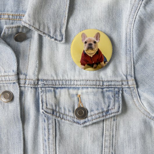 Niedliche Kleintiere | Französischer Bulldog Dress Button (Beispiel)