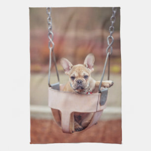 Niedliche Kleintiere Französischer Bulldog-Playg Geschirrtuch